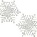 Expo International Christmas Medium Star Snowflake Iron-on Applique Trim Embellishment, Silver, 2-Pack