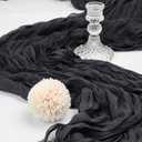 6 Pack 10FT Black Cheesecloth Table Runner 120 Inch Long Gauze Rustic Boho Spring Cheese Cloth Table Runner Sheer Fabric Decorations for Holiday Party Wedding Banquet Bridal Baby Shower Dcor