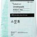 5x Cardinal Health™ Underpads, Wings™ Plus, Heavy Absorbency, Green, 958B10, 30 x 36IN, Pack of 10