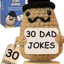 Dad Jokes Crochet Potato Doll with 30 Funny Signs - Funny Birthday Gift for Dad, Husband - Gag Gifts for Men, Father, Friend, Coworker, Uncle, Husband Birthday Present from Wife Daughter Son
