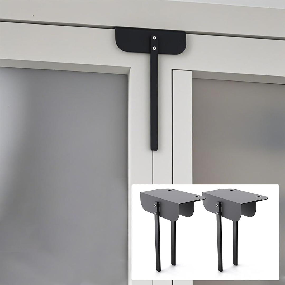 2 Metal Bifold Door Locks Adjustable Double Door Lock Kit (Fits 0.6" - 2" Folding Door) Heavy-Duty Child & Pet Proof Safety Lock for Closet,Cabinet,Pantry, Rust-Resistant No Drill Installation, Black