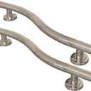 24 Inch Wave Grab Bar, Polished Chrome Shower Handrail, 2 Pack