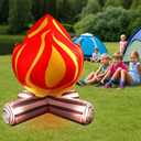 5FT Summer Inflatable Campfire Blow-up Fake Campfire Built-in 4 LED Lights for Summer Inflatables Outdoor Decorations Inflatable Fake Fire for Bonfire Birthday Party Decor Supplies Yard Lawn Garden