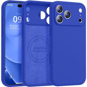 Ktele Magnetic for iPhone 17 Pro Max Case [Compatible with Magsafe] [Premium Silicone Satin-Smooth Touch] Slim Shockproof Anti-Scratch Microfiber Lining Case, 6.9 inch, Klein Blue