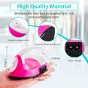 Honoson Mini Craft Iron Mini Heat Press Small Iron 3.93 x 2.36 x 2.76 in Portable Handy Tiny Flatiron with Charging Base Accessory for Fuse Bead Patch DIY Heat Transfer Vinyl(Pink)