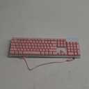 MageGee Gaming Keyboard, 7 Solid Colors Backlit Wired Gaming Keyboard with Clear Housing and Double-Shot Keycaps, K1 Waterproof Ergonomic 104 Keys Light Up Keyboard for PC Desktop Laptop, Pink