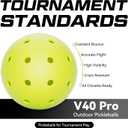 YVMOVE V40Pro Outdoor Pickleball Balls - Seamless Rotational Molding for Crack Resistance - USAPA Standard Bounce&Flight - Neon Green 40-Hole Pickleballs for Tournaments/Family Games (3-Pack/12-Pack)