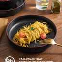 famiware Mercury Pasta Bowls Set of 4, 33 oz Large Salad Bowls, Ceramic Pasta Plates Bowls, Serving Bowls for Kitchen, Microwave & Dishwasher Safe, Multi-color