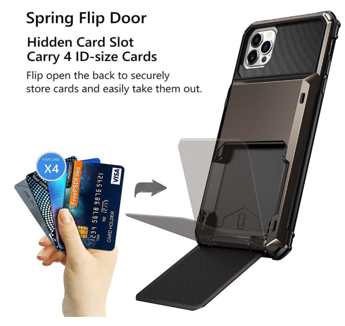 for Phone Case for iPhone16 Pro Max, Plus Wallet 4-Card Slot Credit Card Holder Cover,Purple,for iPhone 16 Pro