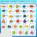 Nezyo 200 Pcs Tropical Fish Cutouts Sea Life Cut Outs Ocean Animal Accents Fish Cut-Outs Paper Colorful Under the Sea Party Classroom Bulletin Board Decorations with 400 Glue Points