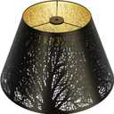 Medium Lamp Shade, ALUCSET Barrel Metal Lampshade with Pattern of Trees Lampshade for Table Lamp, 7x13x7.8 inch, Metal Lampshades, Spider