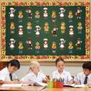 gisgfim 80Pcs Fall Scarecrow Cutouts Fall Thanksgiving Decorations Bulletin Board Personalized Scarecrow Chef Pumpkin Paper Cut-Out Classroom Decor for Autumn Harvest DIY Craft Photo Wall Favor Supply