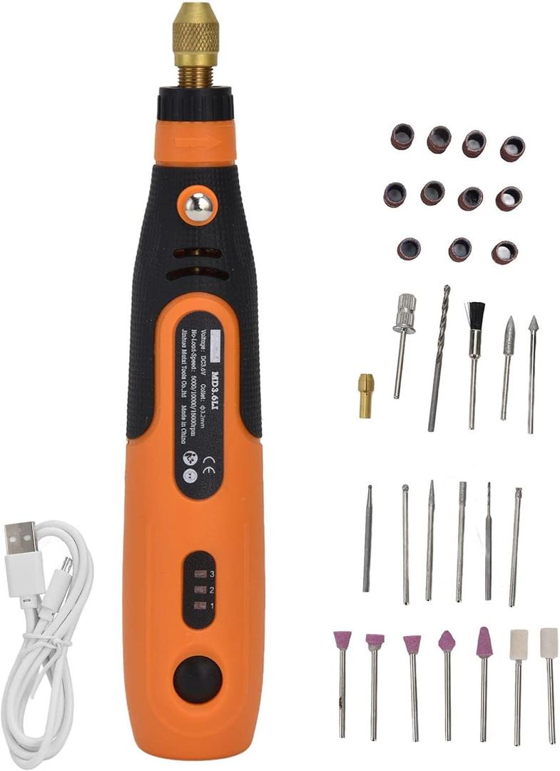 Fafeicy Mini Cordless Drill Tools Kit Engraver Pen Electric Grinder Portable for Household Egg and Jewelry 32 Pcs