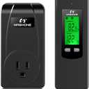 Nashone Toma de termostato inalmbrico, enchufe de termostato inalmbrico Plug and Play, toma de control remoto con sensor de temperatura integrado