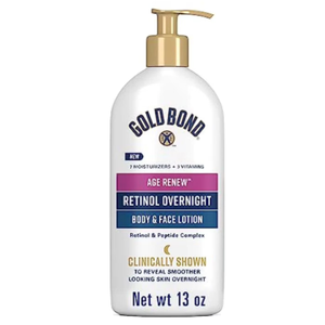 Gold Bond Age Renew Retinol Overnight Body & Face Lotion, Retinol Face and Body Lotion with Peptide Complex, 13 oz