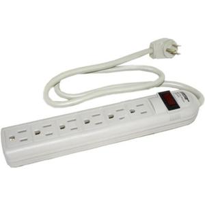 Topzone 8 Feet 6 Outlets 90 Joules Surge Protector Angle Plug AC Wall Power Strip ETL Listed (Beige)