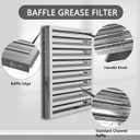 Stainless Steel Commercial Kitchen Hood Filter, Range Hood Baffle Grease Filter for Restaurant Exhaust Hoods, UL/NSF Listed, 24.5W x 19.5H Inch 7 Grooves Hood Filters5 Pack