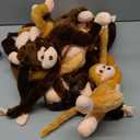 Chivao 8 Packs Stuffed Monkey Hanging Stuffed Animal Plush Monkey Toy with Hook and Loop Fasteners Hands 20 Inch Large Plush Animal for Adults Gifts Decors(Brown, Khaki)