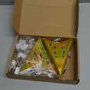 Zhanmai 10 Pcs Large 3D Gold Paper Star Lantern with 10 LED Lights 11.8 Inch 5 Point Hollow Hanging Paper Star Lampshade Decoration Light Lanterns for Wedding Birthday New Year Party Home Decor