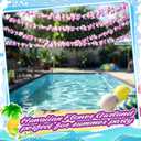 Moucuny 12 Pcs Tropical Flower Banner Hawaiian Garland Luau Flower Leis Garland Bulk Hawaii Party Decor Tropical Garland for Hawaii Summer Luau Tropical Decor(Purple)