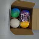 4PCS 3D Printed Dragon Eggs with Dragon Insidea and DND Dice Sets, Mini Mystery Dragon Egg, Easter Eggs Articulated Dragon, Crystal Dragon Fidget Toy (Luminous Rainbow Blue Green Purple)