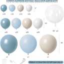 Dusty Blue Balloons Garland Arch Kit 139Pcs Fog Blue White Sand Balloons for Baby Shower Birthday Bear Theme Wedding Bride Anniversary Gender Reveal Party Decorations for Boy Girl Adult