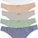 Jo & Bette Cotton Thongs for Women - Bikini Underwear - Seamless Thongs Breathable Panties Pack No show 6 or 12 Pack S