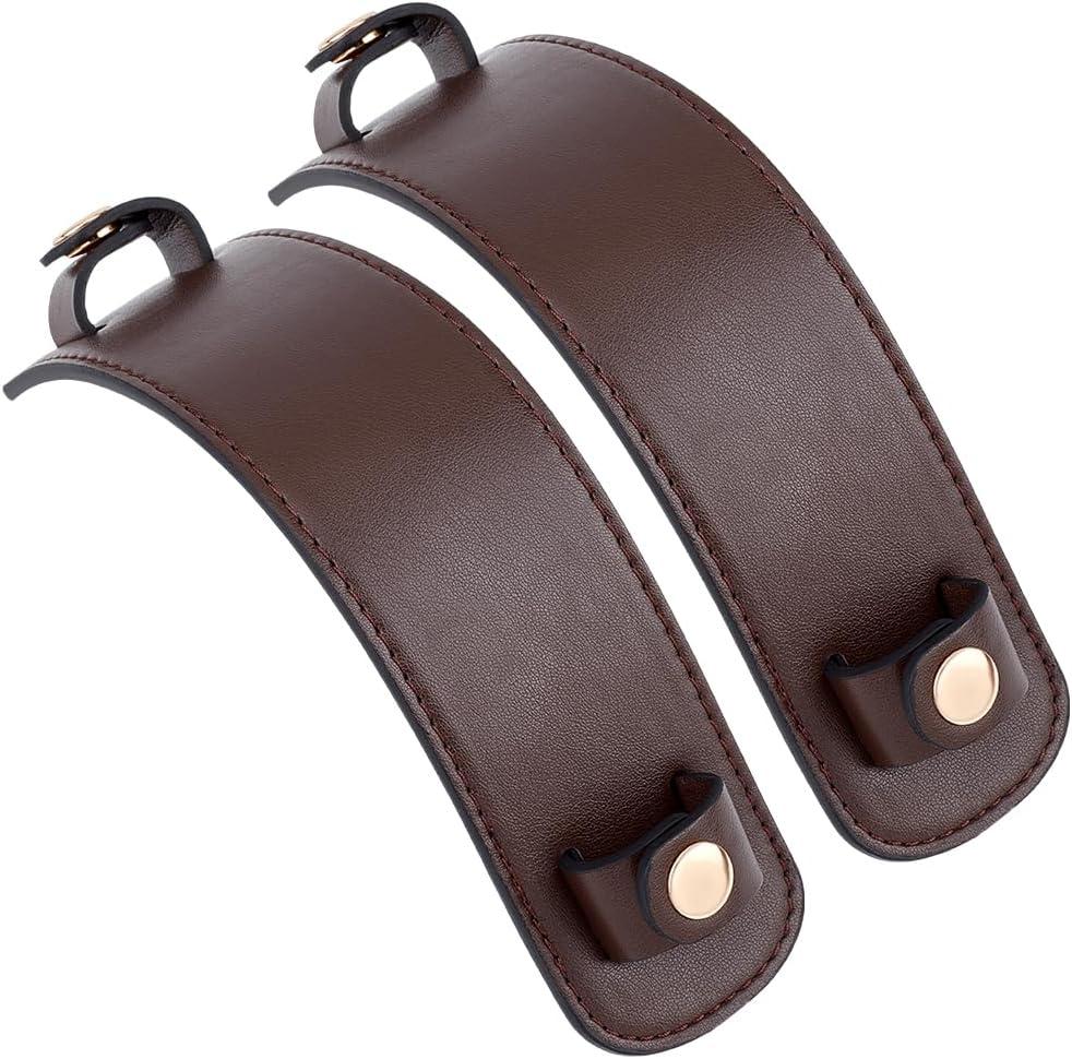 Beebeecraft 2 Sets PU Leather Shoulder Strap Pads Replacement Cushion Strap Covers Protector Pressure Relief Bag Handle Wrap for Shoulder Shopping Bags Tote Handbag Camera Travel Coconut Brown, 9x2in