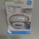 GE Enbrighten Mini LED Night Light, Dusk-to-Dawn, Plug-in, Ideal for Bedroom, Bathroom, Nursery, Kitchen, Silver, 10970