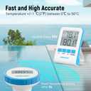 Wireless Digital Pool Thermometer Floating, Easy-to-Read Display, IPX8 Waterproof Indoor/Outdoor Sensor for Hot Tubs, Swimming Pools, Ponds & Aquariums,Mint Blue, 2 Pack