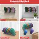 Metal Hat Racks for Wall, Upgraded Non-Slip Design Keeps Each Cap in Place, Baseball Cap Organizer Holds Up to 40 Caps, Wall Mounted Hat Organizer and Storage for Display and Holder, Black