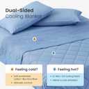 Cozy Bliss Cooling Throw Blanket for Hot Sleepers 50"x70", Q-Max 0.45 Cooling Comfort, Cold Blankets for Night Sweats Sleeping, Ultra-Cool Lightweight Breathable Summer Blanket for Couch Bed, Blue
