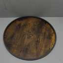 Hanobe Decorative Coffee Table Tray: Brown Wood Tray Round Rustic Wooden Trays Circle Farmhouse Centerpiece Candle Holder for Home Decor Ottoman Counter Display Living Room Organizer 18"