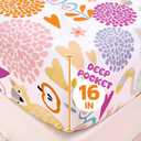Full Sheet Set Kids - Kitty 4 Pieces Soft Microfiber Cartoon Style Bedsheets for Boys Girls Teens, Oeko TEX Breathable 15 Inch Deep Pocket Sheets(2D World Cat)