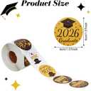5 x 500Pcs Graduation Stickers Class of 2026 Round Graduation Envelope Seal Label Self-Adhesive Stickers for Graduation Party (Graduation1)