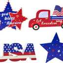3 x 4th of July Table Decorations, Red White and Blue Patriotic Table Signs for Memorial Day, Independence Day Party, USA Celebration, 250th Anniversary Party Decorations