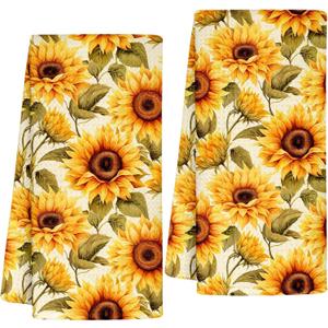InnoBeta Sunflower Gifts, Kitchen Towel 2 Pack, 16x24 in Microfiber Dish Tea Towel, Hand Towel Gifts with Sunflower - Full