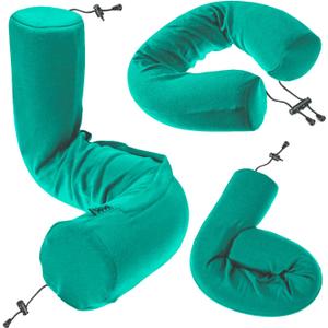 Dot&Dot Twist Memory Foam Travel Pillow for Airplanes - Travel Neck Pillow for Sleeping - Airplane Pillow for Neck Support - Adjustable, Bendable Neck Roll Pillow, Green Dot&Dot Twist Memory Foam Travel Pillow for Airplanes - Travel Neck Pillow for Sleeping - Airplane Pillow for Neck Support - Adjustable, Bendable Neck Roll Pillow, Green