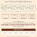 Canvas Embroidered Table Runner - 13"x 72" Coffee Table Runner for Living Room Narrow Tablerunner for Dining Room Washable Neutral Kitchen Island Counter Decor Housewarming Gift, Beige Daisy