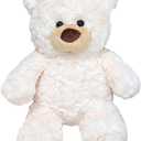 10inch Teddy Bear Stuffed Animal, Soft Teddy Bear Plushie Toys, Birthday Christmas Valentine's Day Gifts for Kid Boys Girls (White)