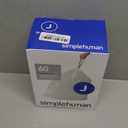 simplehuman Code J 60 Count, Dispenser Pack Custom Fit Liners, Drawstring Trash Bags, 30-45 Liter / 8-12 Gallon, White