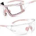 UKNOW Safety Glasses - Anti Fog Wraparound Lenses - Removable Foam Gasket - ANSI Z87.1 Protective Eyewear - Impact Resistant