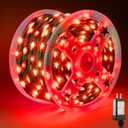 Tcamp 306FT 1000 LED Red Christmas Lights, 8 Modes Christmas Tree Lights with Timer Memory Function, Green Wire Starry Fairy String Light for Xmas Tree Outdoor Indoor Decor