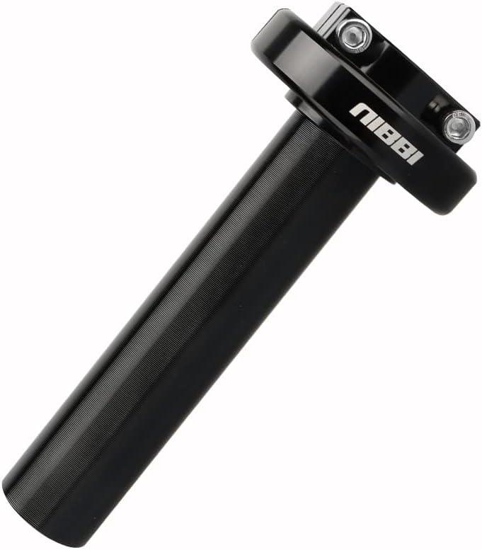 NIBBI Aluminum 7/8" Motorcycle Throttle Handlebar Adjust Accelerator CNC Throttle Cable Holder for YAMAHA TaoTao Kycom Honda GY6 Scooter Moped (Black)