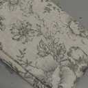 jinchan Lined Linen Blend Curtain Floral Curtains for Living Room 108 Inches Extra Long Grey Peony Flower Printed Curtain Back Tab Farmhouse Patterned Drapes Bedroom Window Curtains Set 2 Panels