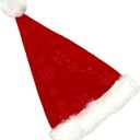 Rocky Mountain Goods Classic Red & White Santa Hat - Christmas Hat - Adult Size - Unisex - Soft Red w/White Faux Fur