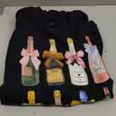 Christmas New year Champagne T-Shirt Glass Coquette Bottle Sweatshirt, Black Small