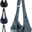 Noah & Paw Dog Sling Carrier for Small Dogs 5-18lb, Dog Sling for Small Dogs and Cats, Dog Carrier with Adjustable Padded Strap, Premium Twill, Lined with Fur, Double Safety Feature, Machine Washable (Grey)