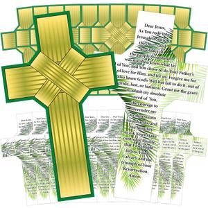 150 Pcs 6 Inch Easter Religious Cross Bookmark Palm Leaf Prayer Bible Verse Cross Bookmark Christian Scripture Inspirational for Palm Sunday Women Men Office Reading Gifts