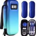 Insulin Cooler Travel Case with Temperature Display - Refrigerated Medicine Cooler Case for Travel with 2 TSA Approved Ice Pack, Medication Pen Diabetic Supplies Organizer for Trip and Daily (mix-blue-green)